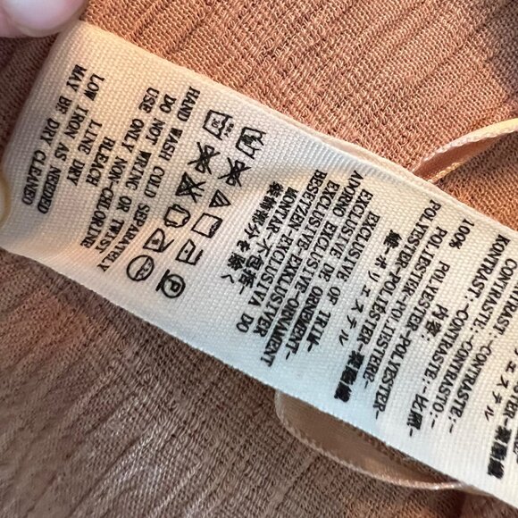 Free People Peach Sleeveless Sheer Embroidered High Neck Top L - Picture 5 of 11